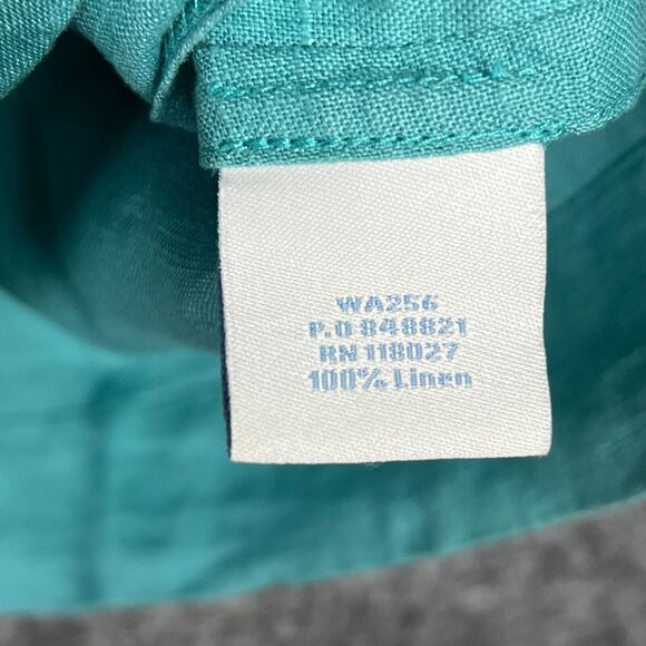 Boden Top Womens 6‎ Blue Linen Tunic Boho Embellished Elastic Waist Beaded - Picture 7 of 12